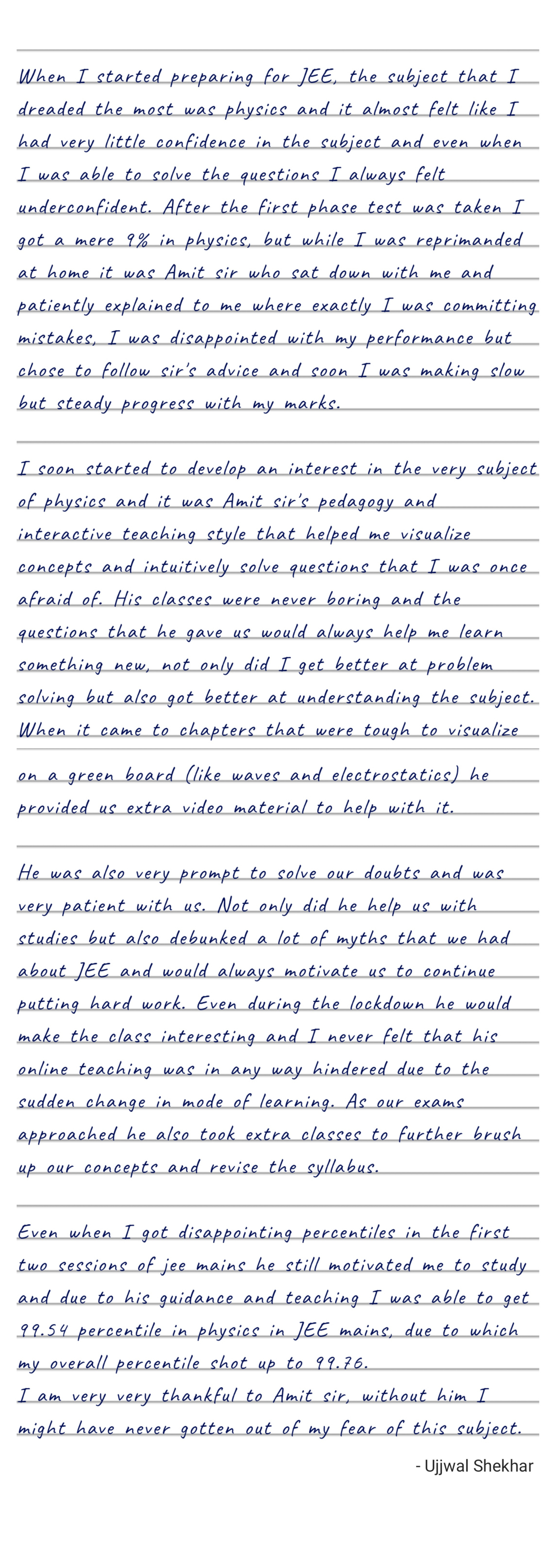 Ujjawal Shekhar - Handwritten 2021