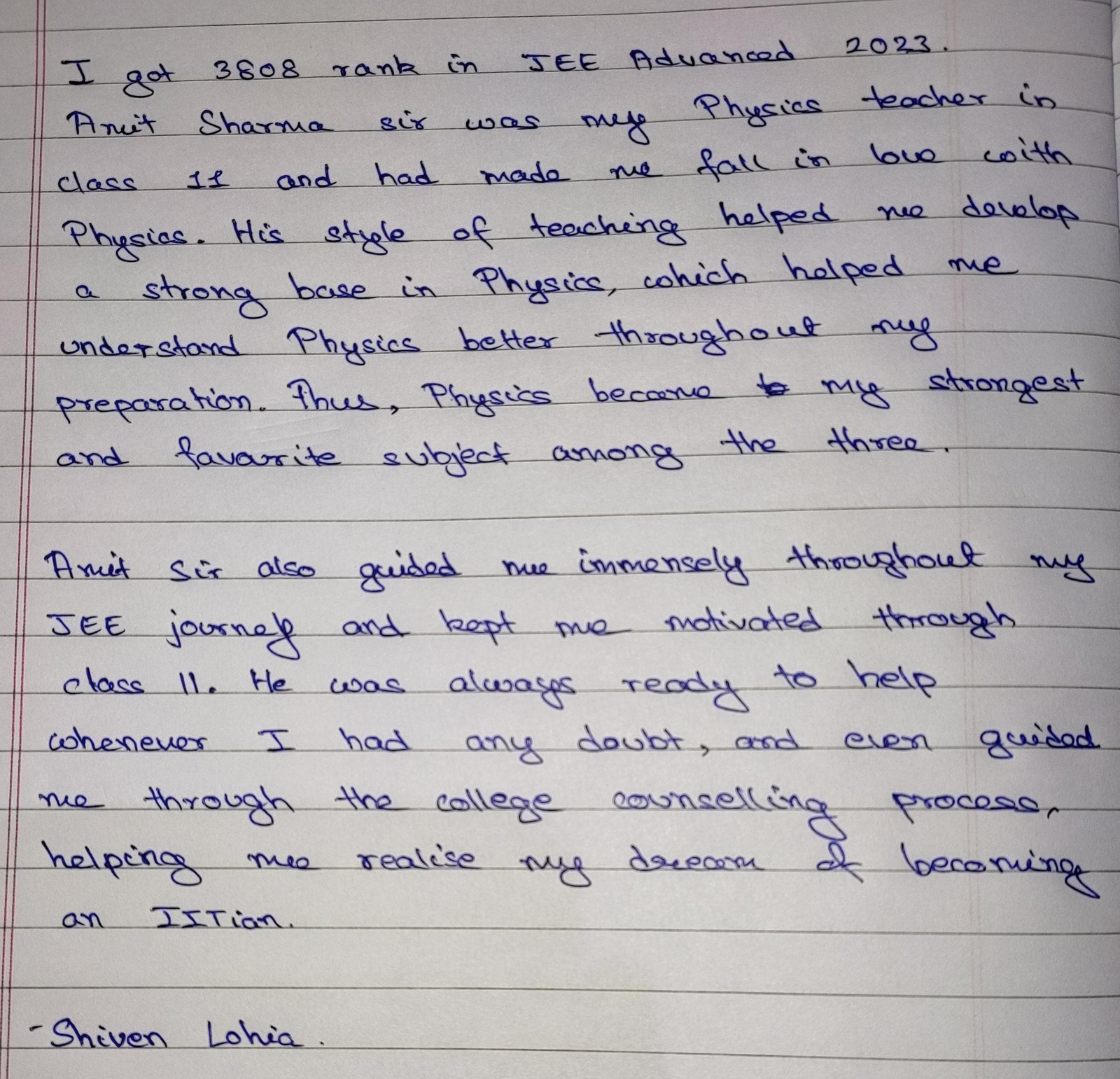 Shiven Lohia - Handwritten 2023