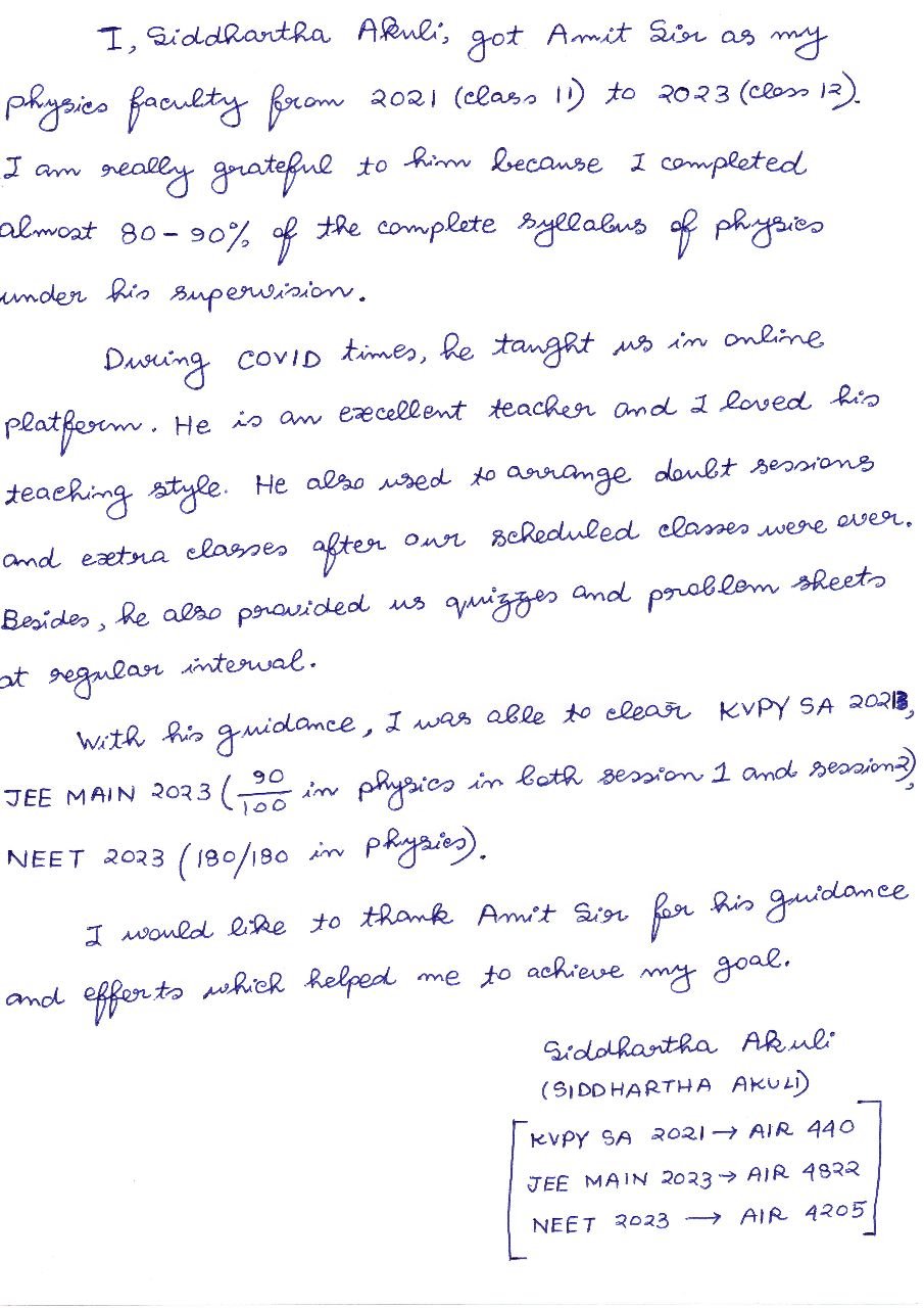 Siddharth Akuli - Handwritten 2023