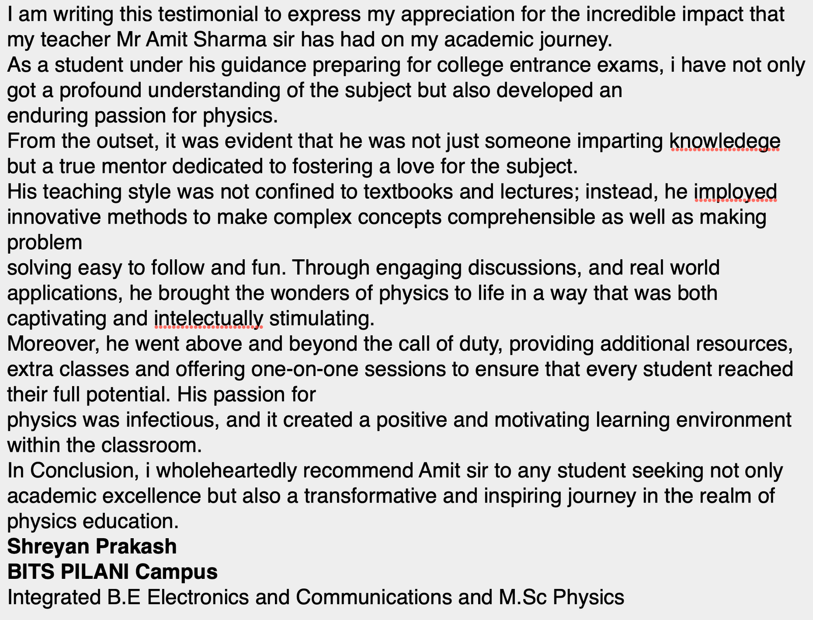 Shreyan Prakash - Handwritten 2024