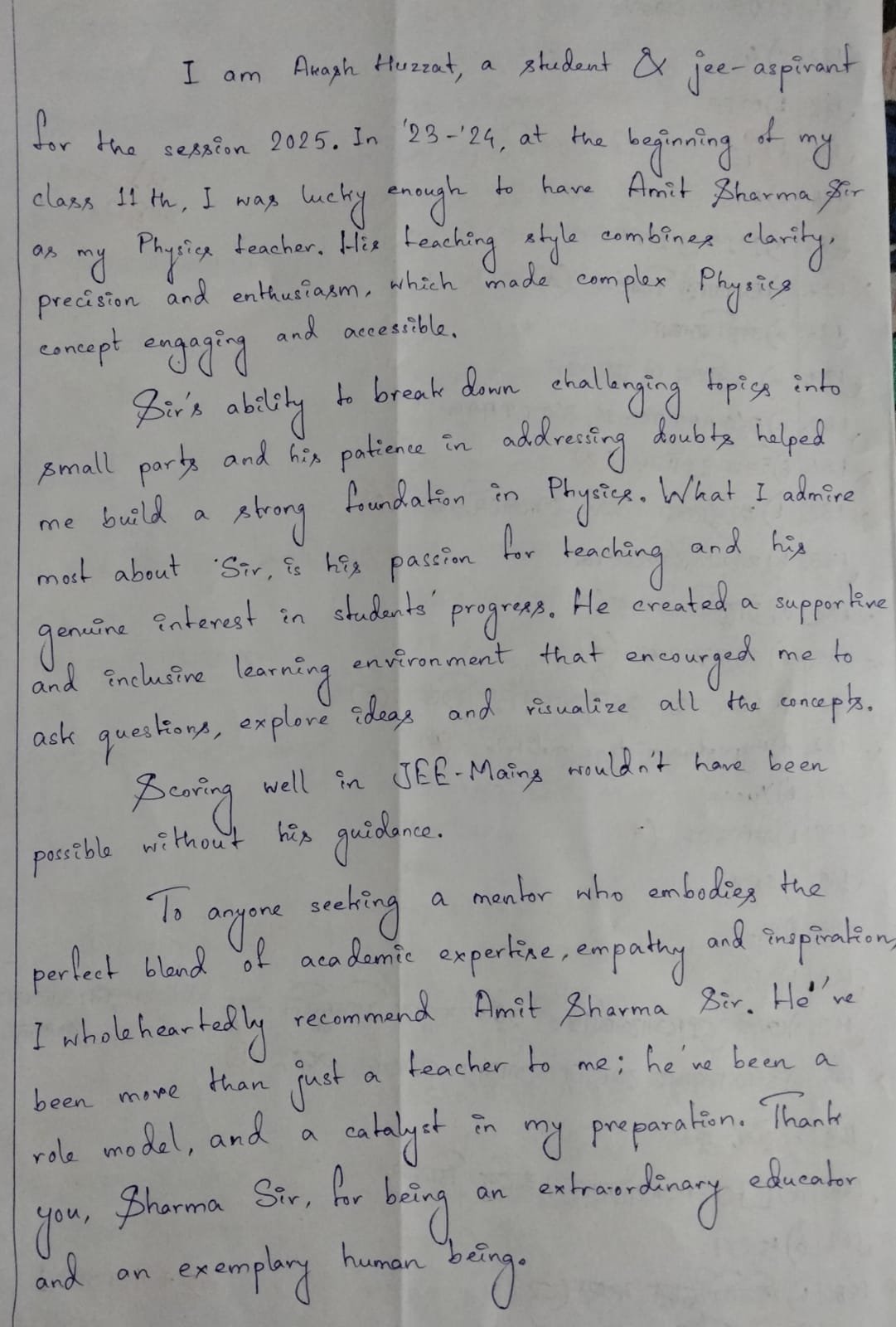 Akash Huzzat - Handwritten 2025