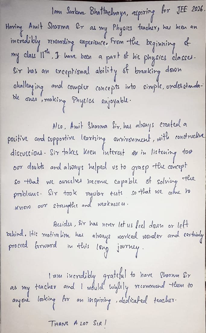 Sarban Bhattacharya - Handwritten 2026